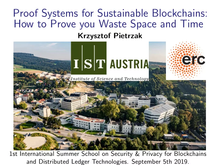 proof systems for sustainable blockchains how to prove