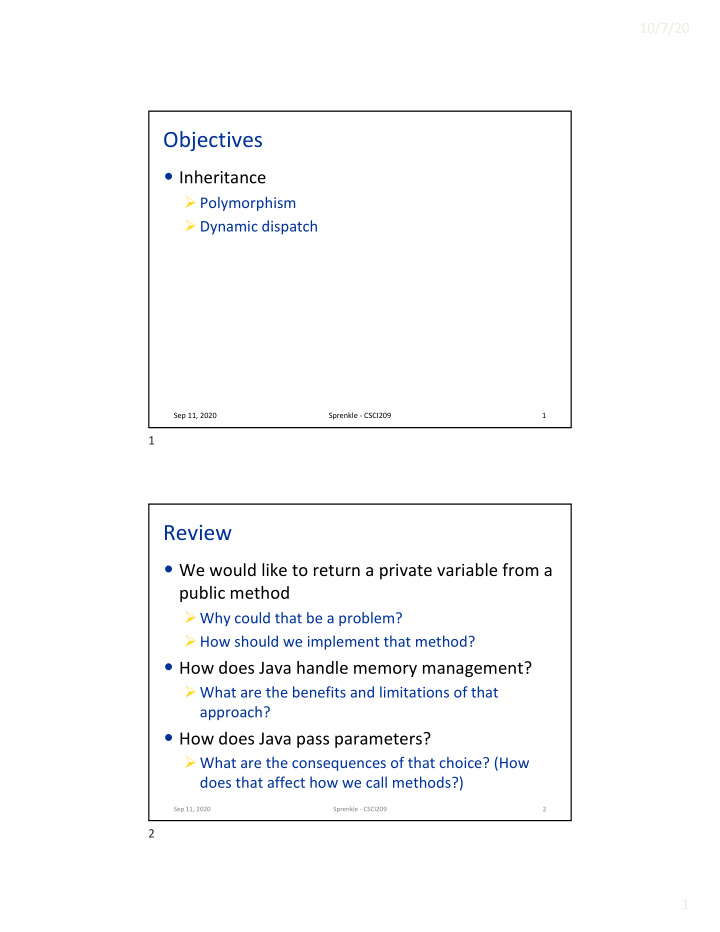 objectives