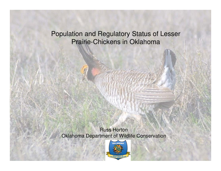 population and regulatory status of lesser p l ti d r l t
