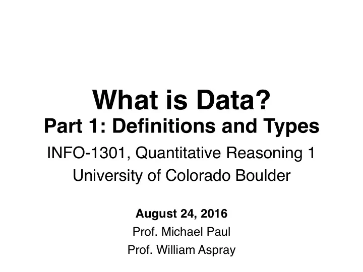 what is data