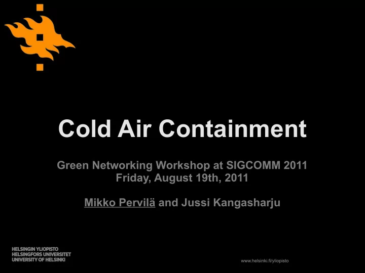 cold air containment