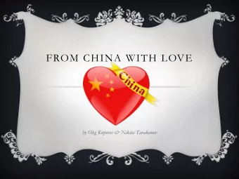 FROM CHINA WITH LOVE  by Oleg Kupreev &amp; Nikita Tarakanov  WHO IS OLEG KUPREEV? v Russian