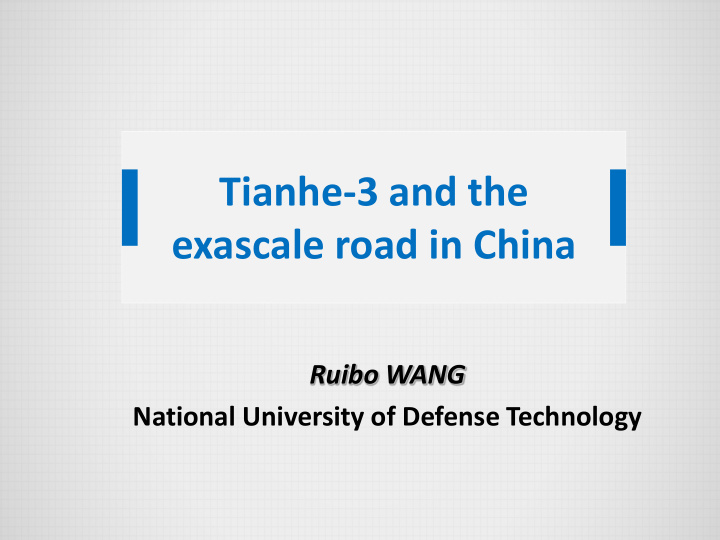 exascale road in china