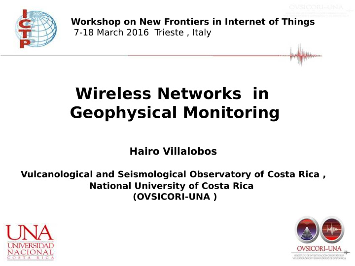 wireless networks in geophysical monitoring
