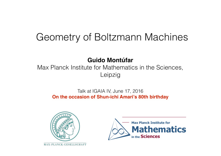 geometry of boltzmann machines