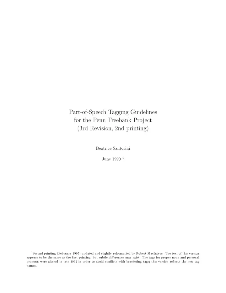 p art of sp eec h t agging guidelines for the p enn t