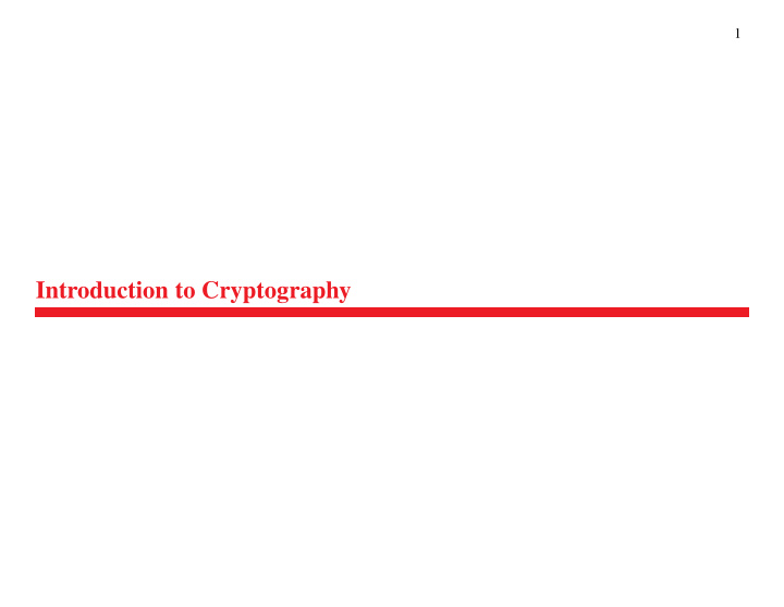 introduction to cryptography