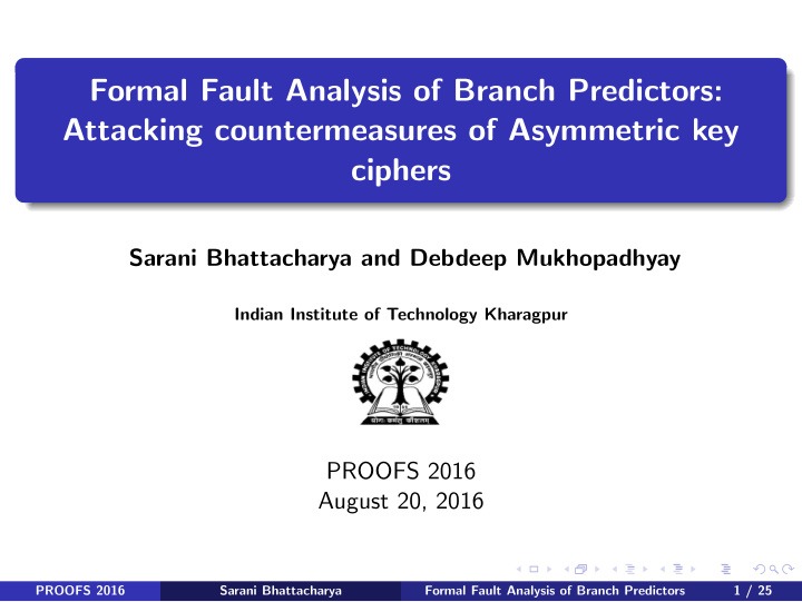 formal fault analysis of branch predictors attacking