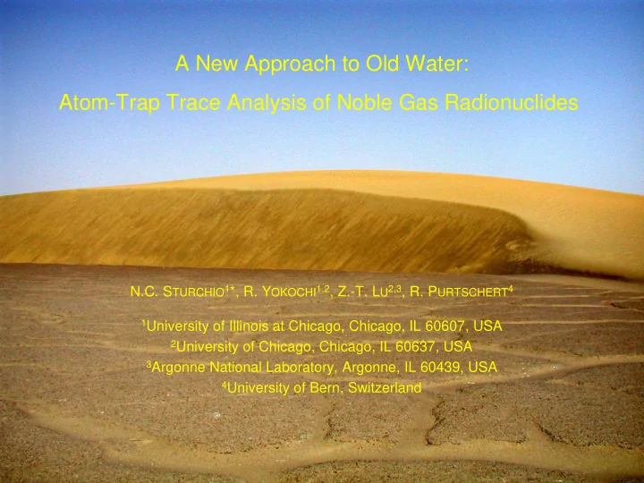 a new approach to old water