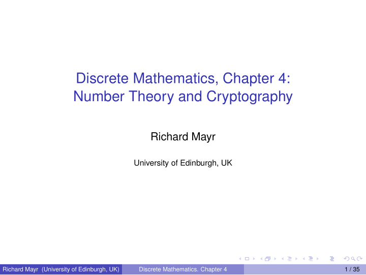 discrete mathematics chapter 4 number theory and