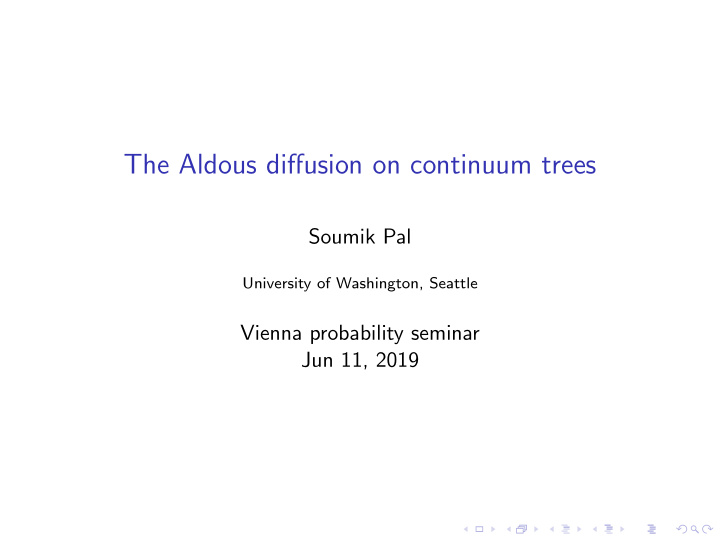 the aldous diffusion on continuum trees