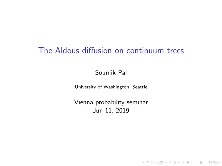 the aldous diffusion on continuum trees