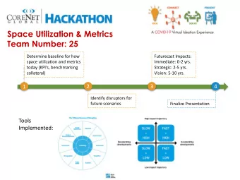 Space Utilization &amp; Metrics  Team Number: 25  Determine baseline for how  Futurecast Impacts: