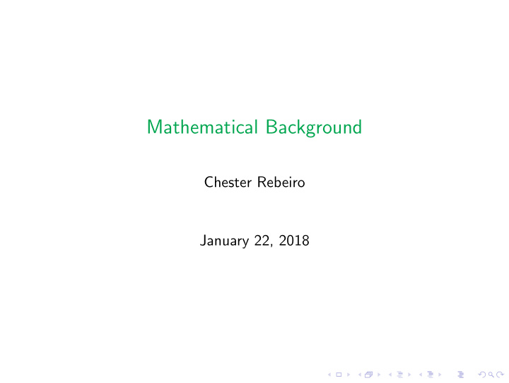 mathematical background