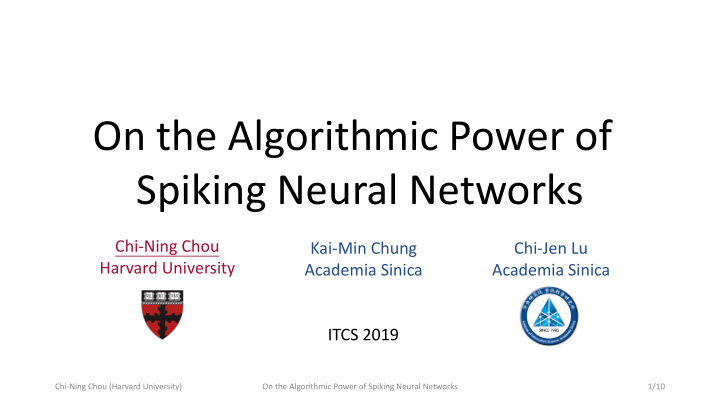 on the algorithmic power of spiking neural networks