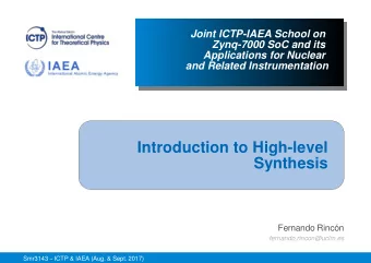 I  n  t  r  o  d  u  c  t  i  o  n  t  o  H  i  g  h  -  l  e  v  e  l  S  y  n  t  h  e  s  i  s