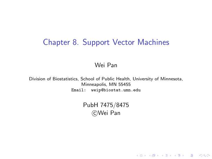 chapter 8 support vector machines