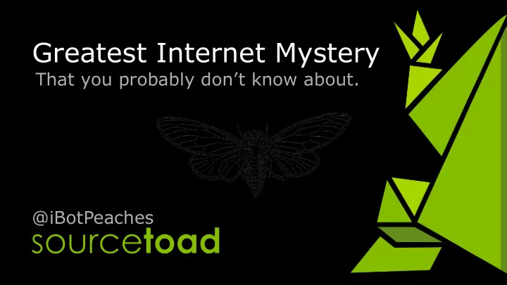 greatest internet mystery