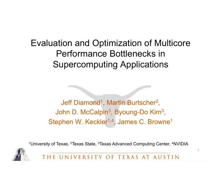 evaluation and optimization of multicore performance