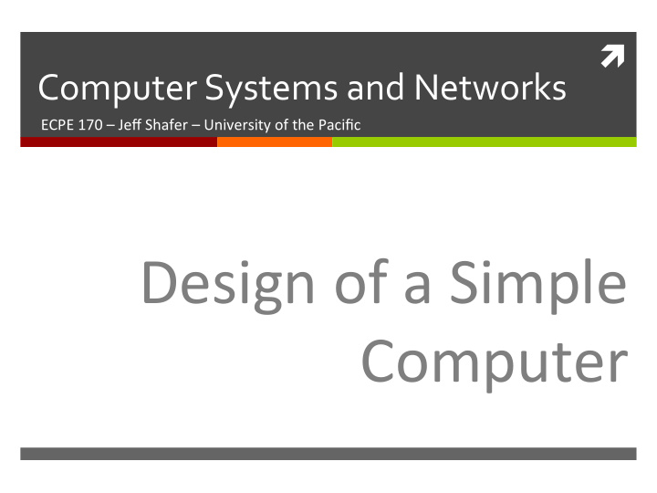 design of a simple computer