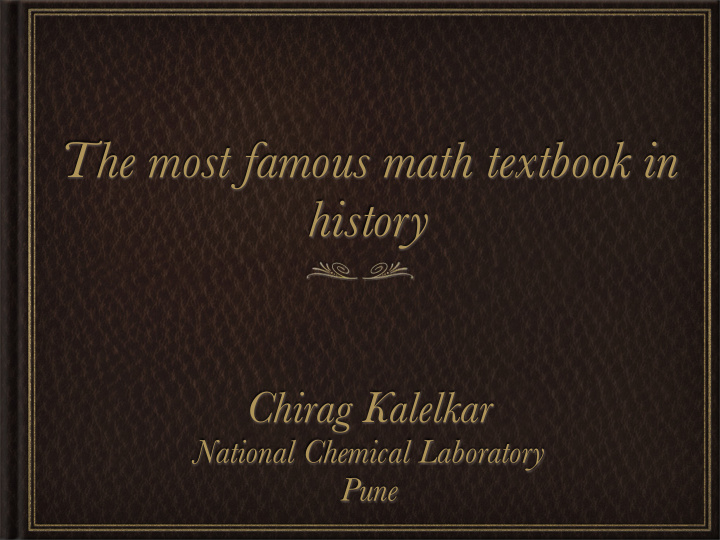 the most famous math textbook in history
