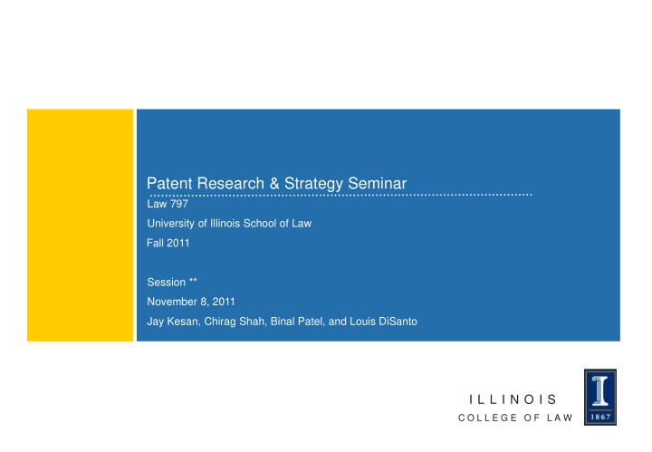 patent research strategy seminar