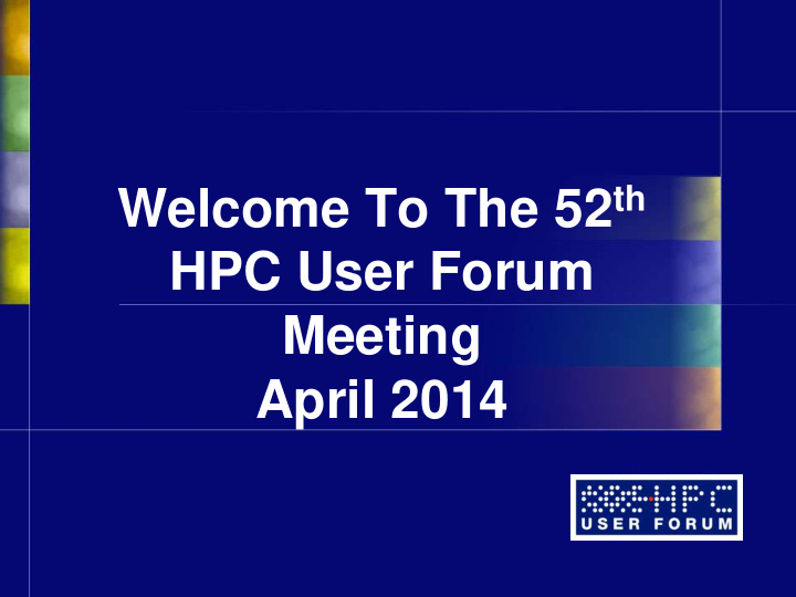 hpc user forum meeting