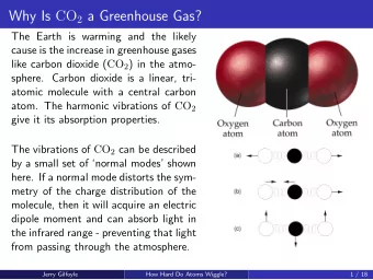 Why Is CO 2 a Greenhouse Gas?  The Earth is warming and the likely  cause is the increase in