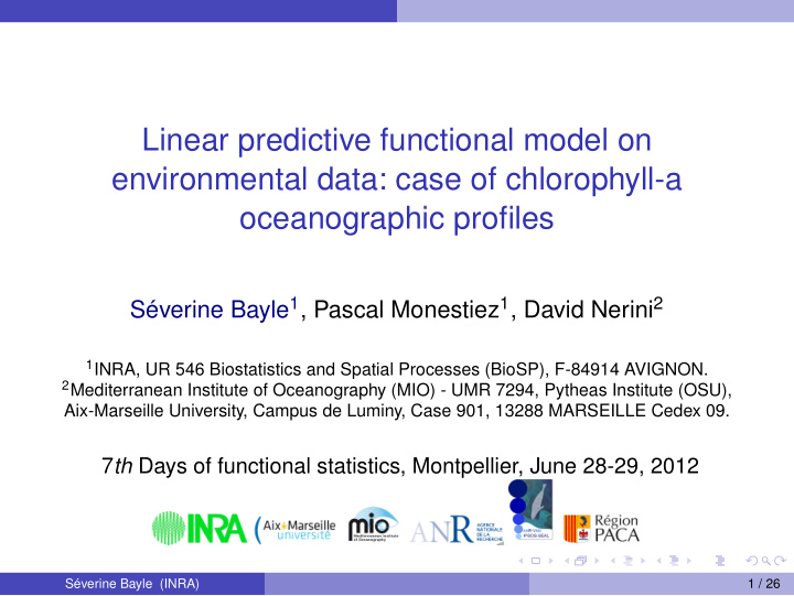 linear predictive functional model on environmental data