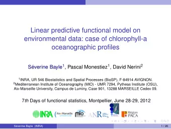 Linear predictive functional model on  environmental data: case of chlorophyll-a  oceanographic