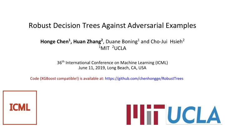 robust decision trees against adversarial examples