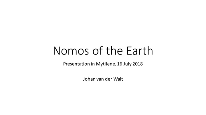 nomos of the earth