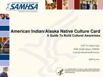 American Indian/Alaska Native Culture Card  A Guide To Build Cultural Awareness  CAPT  R. Andrew