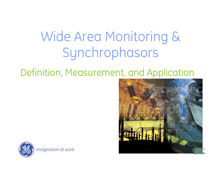 wide area monitoring synchrophasors
