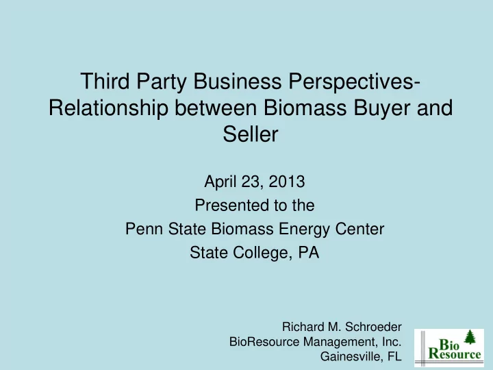 third party business perspectives relationship between