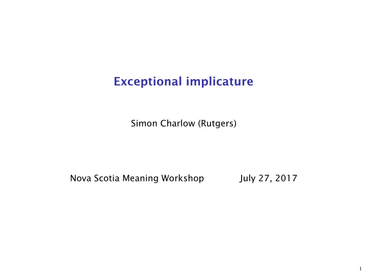 exceptional implicature
