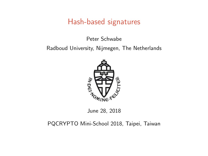 hash based signatures