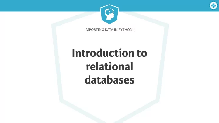 introduction to relational databases