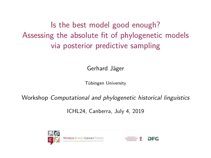 is the best model good enough assessing the absolute fit