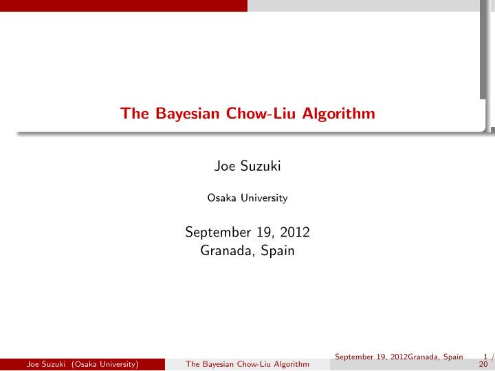 the bayesian chow liu algorithm