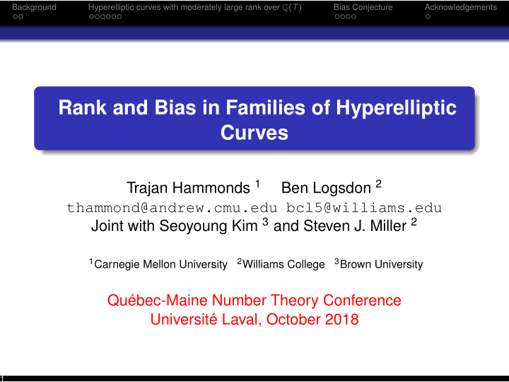 rank and bias in families of hyperelliptic curves