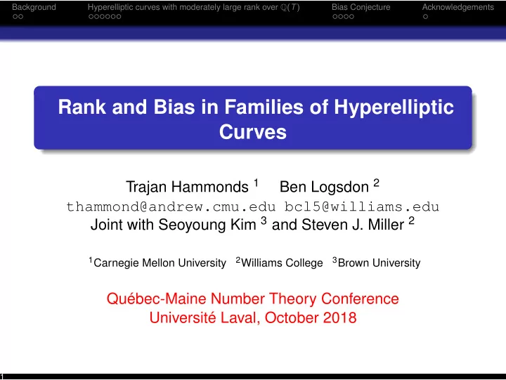 rank and bias in families of hyperelliptic curves