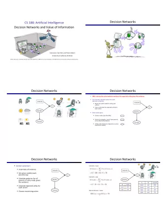 Decision Networks  CS 188: Artificial Intelligence  Decision Networks and Value of Information