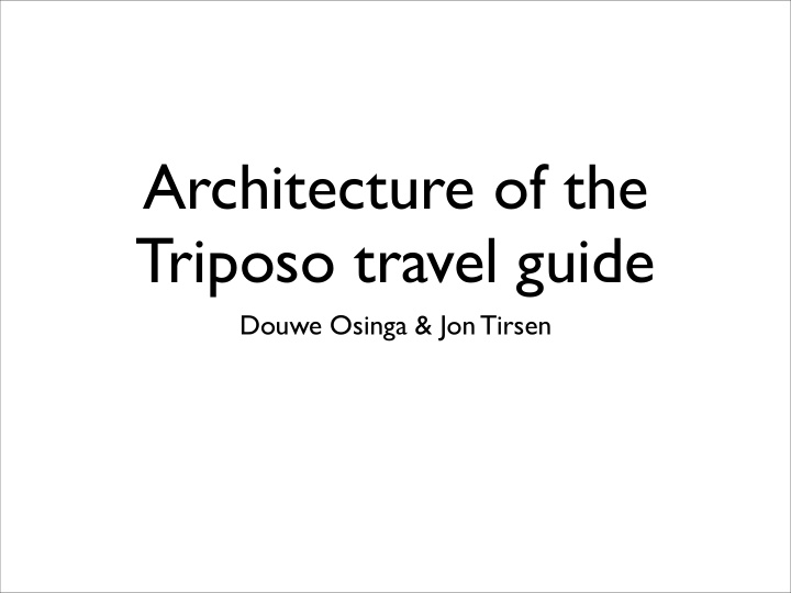 architecture of the triposo travel guide