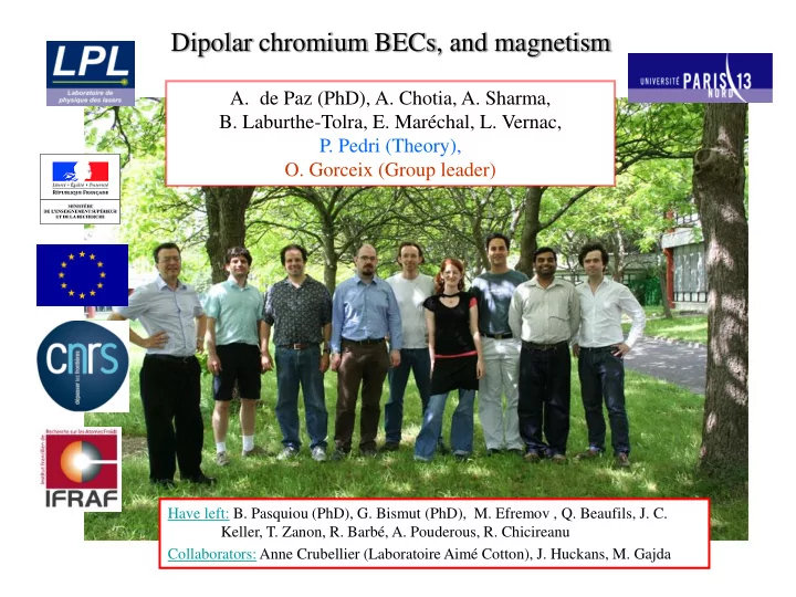 a de paz phd a chotia a sharma b laburthe tolra e mar