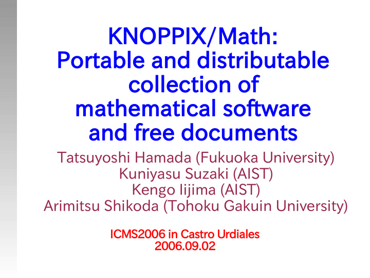 knoppix math portable and distributable collection of