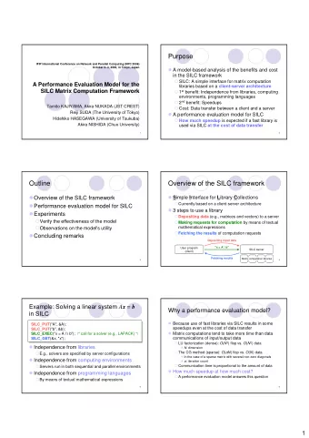Purpose  IFIP International Conference on Network and Parallel Computing (NPC 2006)  October 24,