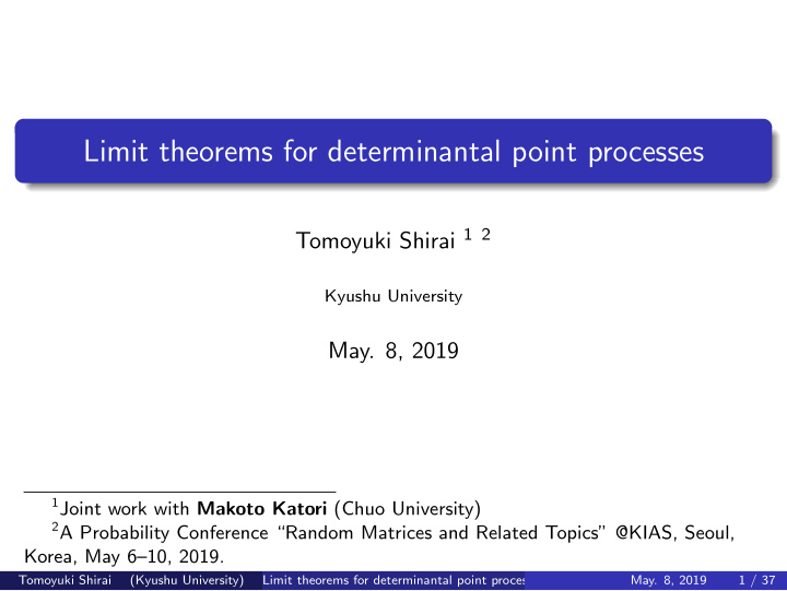 limit theorems for determinantal point processes