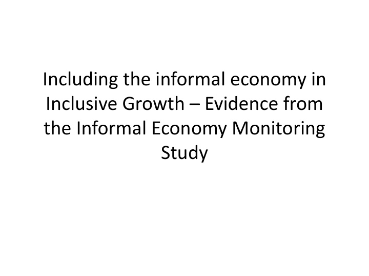 including the informal economy in inclusive growth