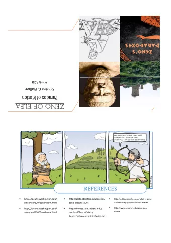 Zeno of Elea REFERENCES        htup://faculty.washington.edu/